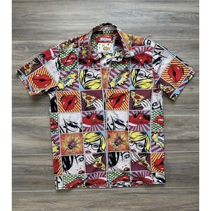 Oh Snap! Button Down Shirt Stretch‎  By Drill Clothing Co Comic Pop Art